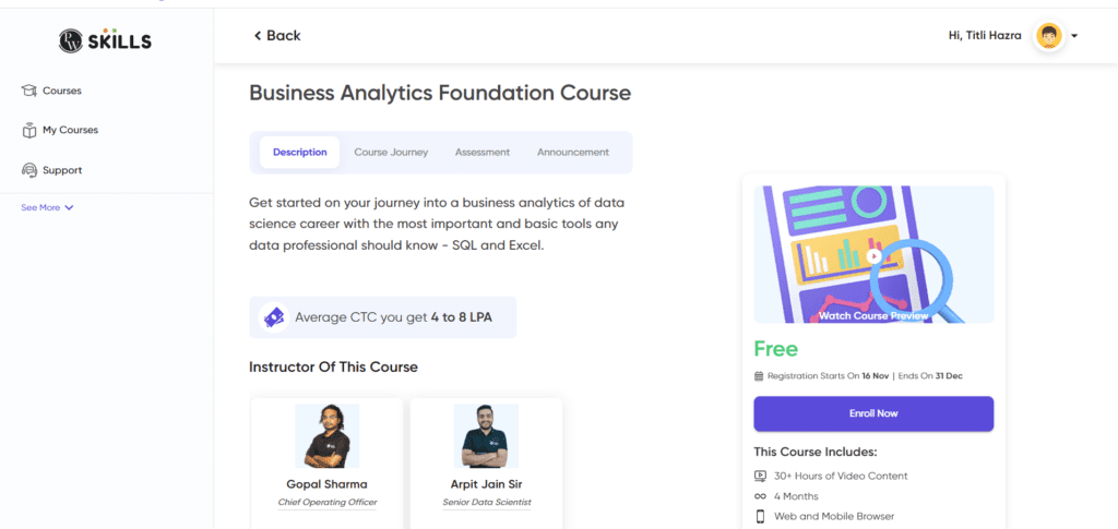 business analytics foundation course