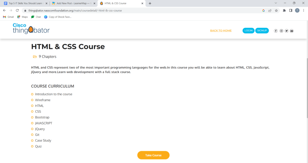 Cisco & NASSCOM free HTML & CSS Certificate Course