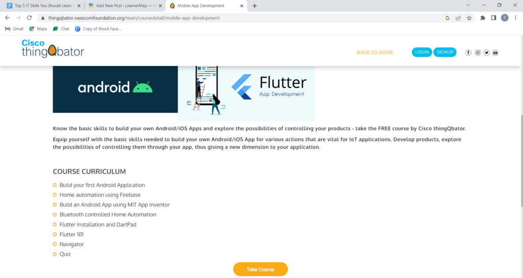 Cisco & NASSCOM free Mobile App Development Certificate Course