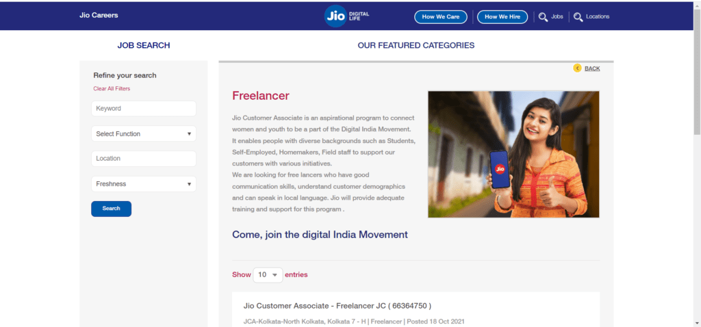 Jio job alert for 10th pass candidates